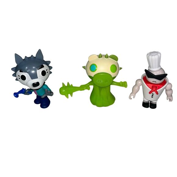 Roblox Green Piggy Frostiggy Chef Basket And Piggy Willow Action Figures - Picture 1 of 4